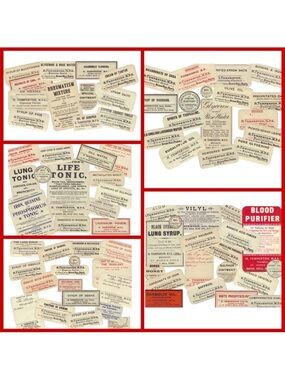 77 Vintage Pharmacy Labels - British Chemist-Drug